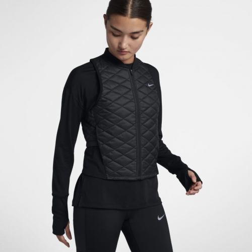 nike running aerolayer vest in black
